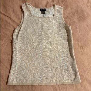 Elegant Beige Patterned Tank Top